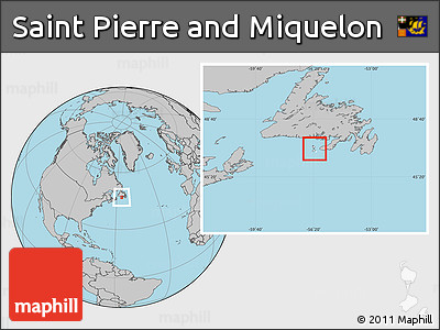 Blank Location Map of Saint Pierre and Miquelon, gray outside