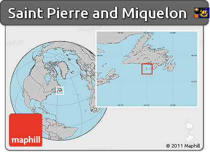 Blank Location Map of Saint Pierre and Miquelon, gray outside