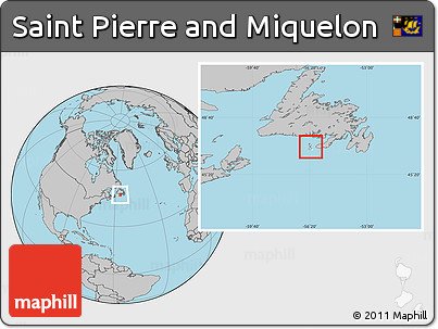 Blank Location Map of Saint Pierre and Miquelon, gray outside