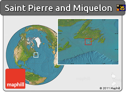 Blank Location Map of Saint Pierre and Miquelon, satellite outside