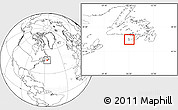 Gray Location Map of Saint Pierre and Miquelon, blank outside, hill shading inside