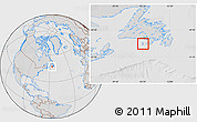 Gray Location Map of Saint Pierre and Miquelon, lighten, desaturated, hill shading