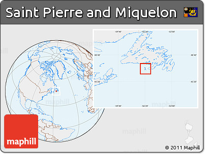 Gray Location Map of Saint Pierre and Miquelon, lighten