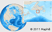 Gray Location Map of Saint Pierre and Miquelon, shaded relief outside, hill shading