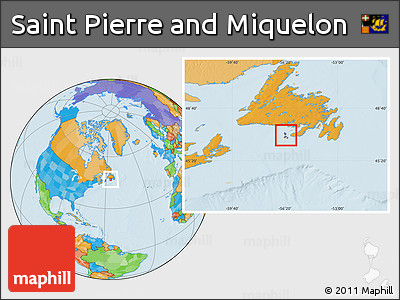 Political Location Map of Saint Pierre and Miquelon