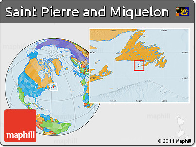 Political Location Map of Saint Pierre and Miquelon
