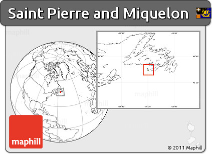 Savanna Style Location Map of Saint Pierre and Miquelon, blank outside