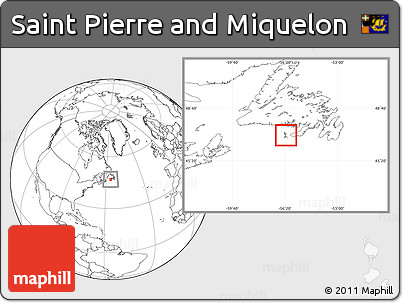 Savanna Style Location Map of Saint Pierre and Miquelon, blank outside