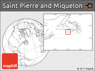 Savanna Style Location Map of Saint Pierre and Miquelon, blank outside