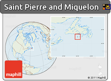Savanna Style Location Map of Saint Pierre and Miquelon, lighten