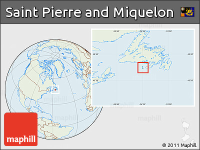 Savanna Style Location Map of Saint Pierre and Miquelon, lighten