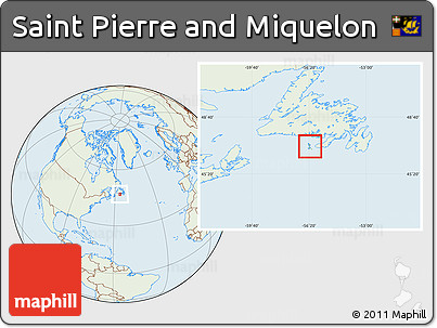 Savanna Style Location Map of Saint Pierre and Miquelon, lighten