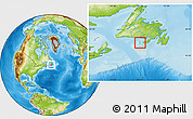 Savanna Style Location Map of Saint Pierre and Miquelon, physical outside