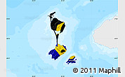 Flag Map of Saint Pierre and Miquelon, single color outside, bathymetry sea, flag centered