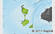 Physical Map of Saint Pierre and Miquelon, darken, desaturated, land only