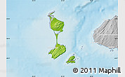 Physical Map of Saint Pierre and Miquelon, lighten, desaturated, land only