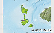 Physical Map of Saint Pierre and Miquelon, semi-desaturated, land only