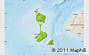 Physical Map of Saint Pierre and Miquelon, shaded relief outside