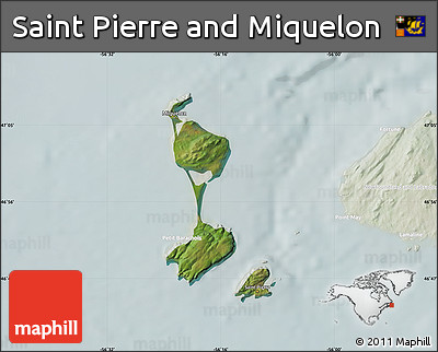 Satellite Map of Saint Pierre and Miquelon, lighten