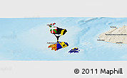 Flag Panoramic Map of Saint Pierre and Miquelon, shaded relief outside