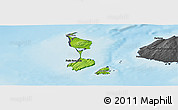 Physical Panoramic Map of Saint Pierre and Miquelon, darken, desaturated, land only