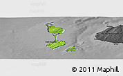 Physical Panoramic Map of Saint Pierre and Miquelon, darken, desaturated