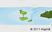 Physical Panoramic Map of Saint Pierre and Miquelon, darken, land only