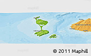 Physical Panoramic Map of Saint Pierre and Miquelon, political outside