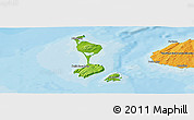 Physical Panoramic Map of Saint Pierre and Miquelon, political shades outside