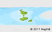 Physical Panoramic Map of Saint Pierre and Miquelon, single color outside, bathymetry sea