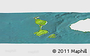 Physical Panoramic Map of Saint Pierre and Miquelon, single color outside, satellite sea