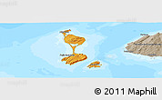 Political Panoramic Map of Saint Pierre and Miquelon, semi-desaturated, land only