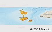 Political Panoramic Map of Saint Pierre and Miquelon, shaded relief outside