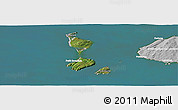 Satellite Panoramic Map of Saint Pierre and Miquelon, lighten, desaturated, land only