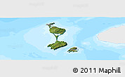 Satellite Panoramic Map of Saint Pierre and Miquelon, single color outside, bathymetry sea