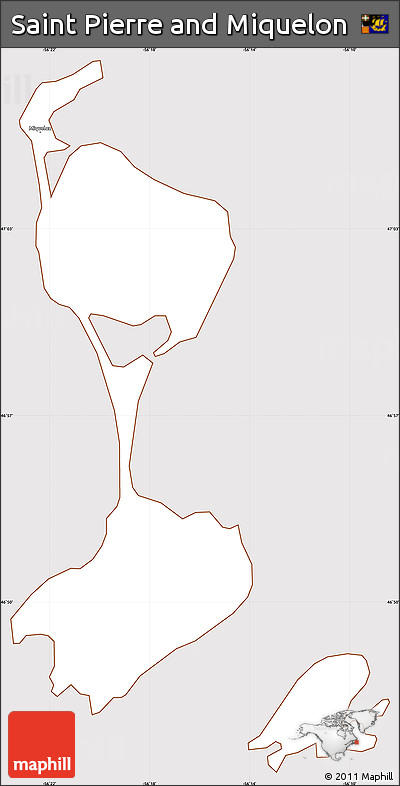 Classic Style Simple Map of Saint Pierre and Miquelon, cropped outside