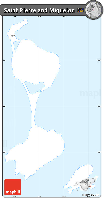 Gray Simple Map of Saint Pierre and Miquelon, single color outside
