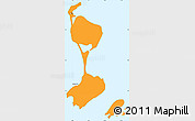 Political Simple Map of Saint Pierre and Miquelon, political shades outside