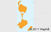 Political Simple Map of Saint Pierre and Miquelon, single color outside, borders and labels