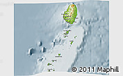 Physical 3D Map of Saint Vincent and the Grenadines, semi-desaturated