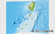 Physical 3D Map of Saint Vincent and the Grenadines, single color outside