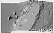 Shaded Relief 3D Map of Grenadines, darken, desaturated