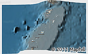 Shaded Relief 3D Map of Grenadines, darken