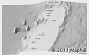 Shaded Relief 3D Map of Grenadines, desaturated