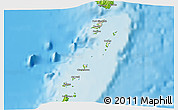 Shaded Relief 3D Map of Grenadines, physical outside