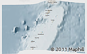 Shaded Relief 3D Map of Grenadines, semi-desaturated