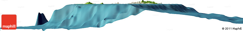 Shaded Relief Horizon Map of Grenadines, satellite outside