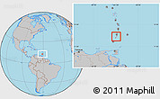 Gray Location Map of Grenadines, within the entire country