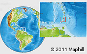 Physical Location Map of Grenadines, highlighted country