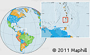 Political Location Map of Grenadines